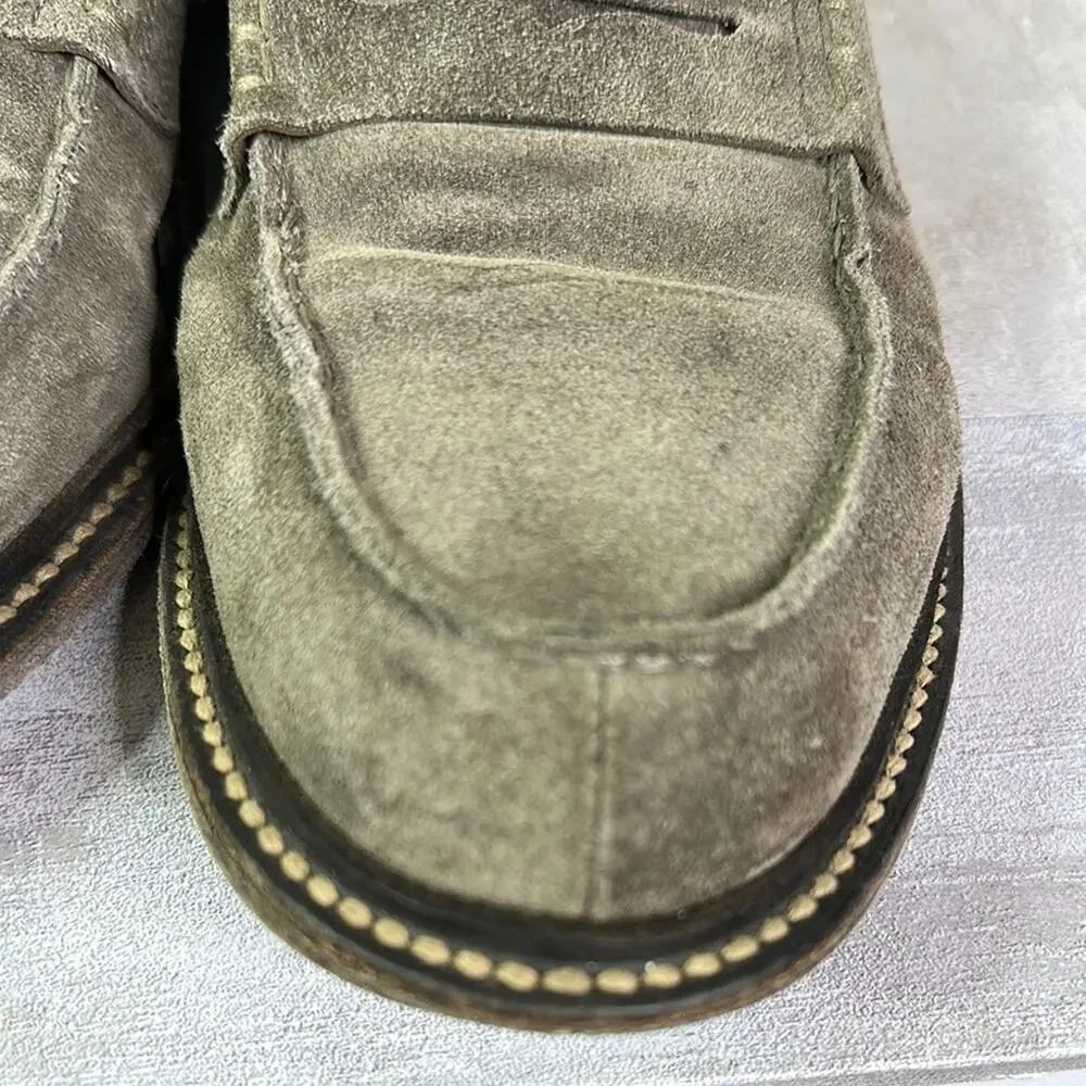 Officine creative SAX 001 gray Suede Penny Loafers handmade in Italy